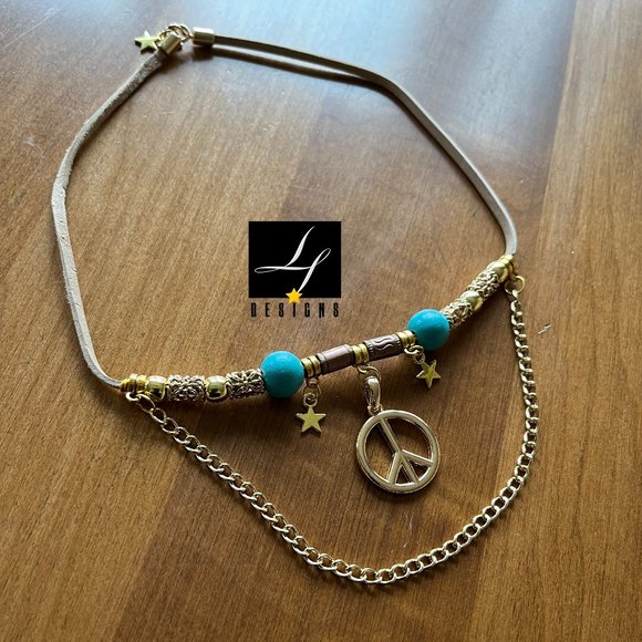 NWT: STARRY CENTER"PEACE" BOHO CHOKER - Picture 5 of 8